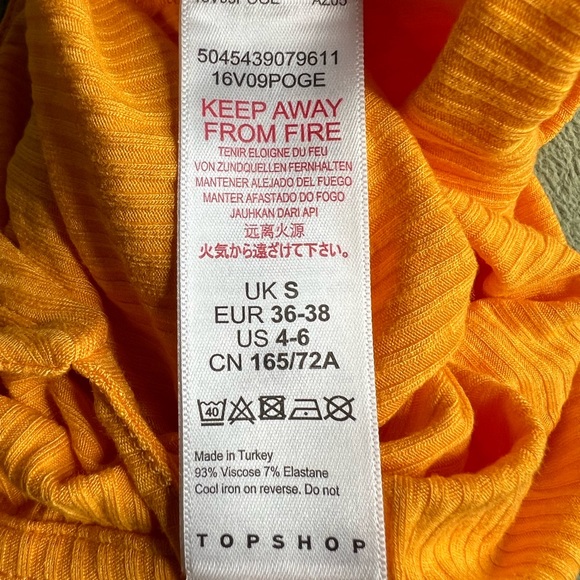🎯NWT Topshop Ribbed Jumpsuit Orange Size 4-6 - Picture 13 of 14